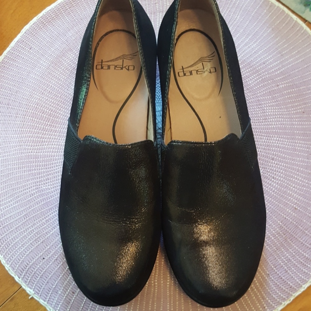 Dansko Metallic Leather Slip on Size 38